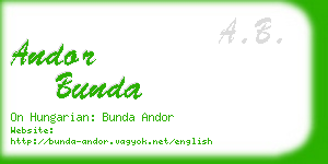 andor bunda business card